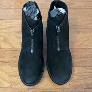 Cute Eileen Fisher double zip black suede boots. Size 8.5M. Never worn.